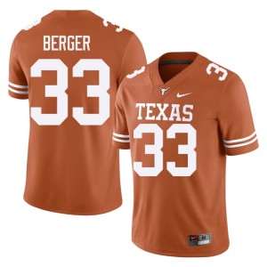 Men College Football Burnt Orange Official Carson Berger Orange #33 Jerseys 614585-472
