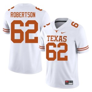 Men Alumni Connor Robertson #62 College Football White The Horns Jersey 430251-587