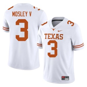 Men's Emmett Mosley V White College Football 2026 The Horns #3 Jersey 108162-620