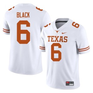 Mens College Football #6 Game Texas Longhorns Kobe Black White Jerseys 611801-434