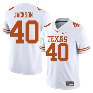 Men College Football Lance Jackson Official #40 White Texas Athletics Jersey 398251-619