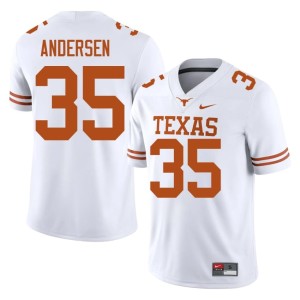 Mens College Football #35 Texas Rett Andersen University White Jersey 790275-889