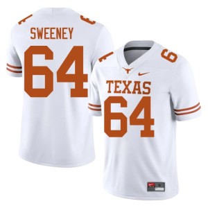 Mens Horns Robert Sweeney White 2026-27 #64 College Football Jersey 165977-498