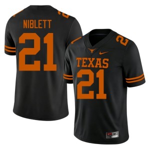Men Ryan Niblett Stitched #21 Longhorns Black College Football Jersey 310402-502