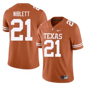 Men #21 Ryan Niblett Orange College Football High School University of Texas Longhorns Jerseys 427434-245