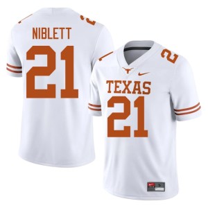Men White Burnt Orange College Football NCAA #21 Ryan Niblett Jerseys 196248-373