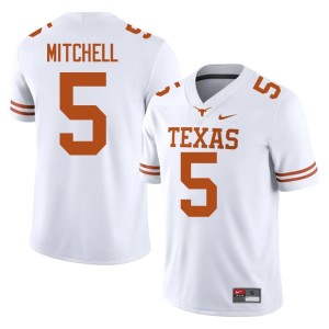 Men Texas Longhorns Adonai Mitchell Stitched #5 College Football White Jersey 766335-299