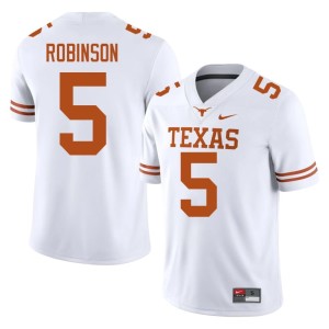Men's Texas Longhorns Bijan Robinson White #5 College Football Replica Jersey 386098-497