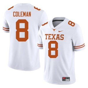 Men #8 Stitched UT Cam Coleman White College Football Jersey 276532-405