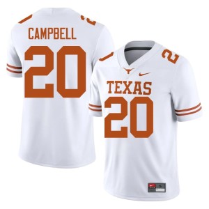 Men's College Football Earl Campbell University of Texas White #20 Player Jersey 356168-540
