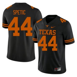 Mens Black #44 College Football Game University of Texas Longhorns Gianni Spetic Jersey 389497-369