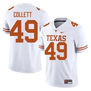 Mens Jake Collett Game The Horns College Football White #49 Jersey 949286-807