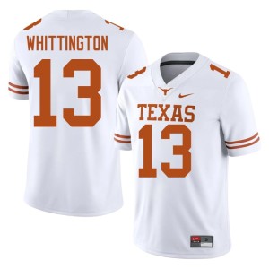 Mens White UT Austin College Football #13 Embroidery Jordan Whittington Jerseys 743130-272