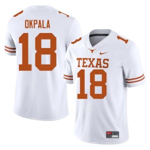 Mens Stitched White Texas Athletics Kosi Okpala College Football #18 Jersey 219083-136