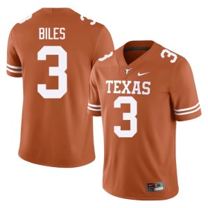 Men Longhorns College Football University #3 Orange Rasheem Biles Jerseys 229159-176