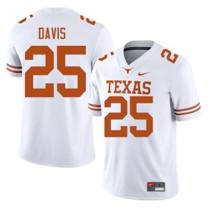Mens #25 College Football Burnt Orange 2026 Toray Davis White Jerseys 275300-520