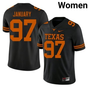Women's Player #97 Black Alex January Texas Longhorns College Football Jersey 852400-922