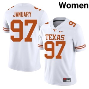 Women's Alex January #97 Alumni College Football White Texas Longhorns Jersey 334000-493