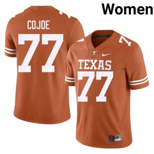 Women's Horns Orange College Football Andre Cojoe #77 Embroidery Jerseys 632100-935