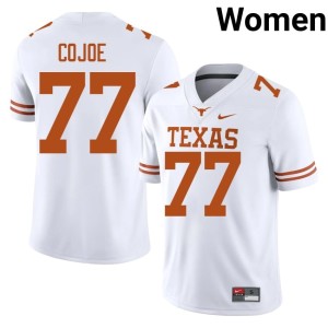 Women Texas White Andre Cojoe Embroidery #77 College Football Jersey 133908-566