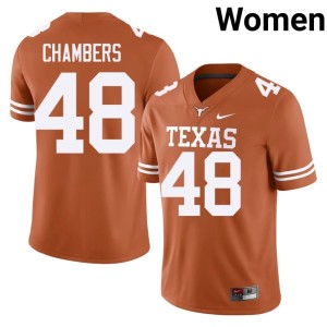 Womens Stitched Bryce Chambers UT Longhorns College Football #48 Orange Jersey 801684-731