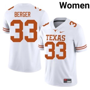 Women College Football #33 Alumni University of Texas White Carson Berger Jersey 331782-622