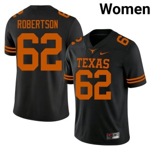 Women Alumni Black College Football UT Longhorns #62 Connor Robertson Jerseys 804396-680