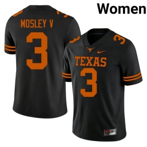 Women Emmett Mosley V University of Texas College Football Black Alumni #3 Jersey 722208-768