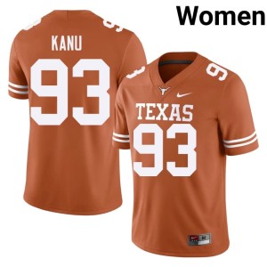 Women #93 Replica Orange University of Texas Longhorns College Football Hero Kanu Jersey 673060-915