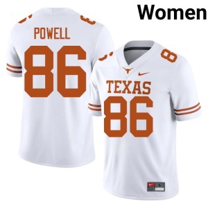 Women College Football #86 White Texas Alumni Hudson Powell Jerseys 732303-857