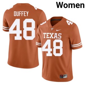 Womens #48 Orange College Football Game Texas Jackson Duffey Jerseys 876822-488