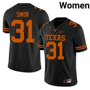 Women's Texas James Simon Black College Football Replica #31 Jersey 950578-203