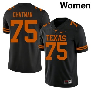 Women's Texas Athletics College Football Black 2026 Jaydon Chatman #75 Jersey 744632-104