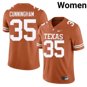 Women Orange College Football Horns #37 Jonathan Cunningham Limited Jersey 292617-921