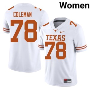 Women's College Football UT High School White Jordan Coleman #78 Jersey 840838-835