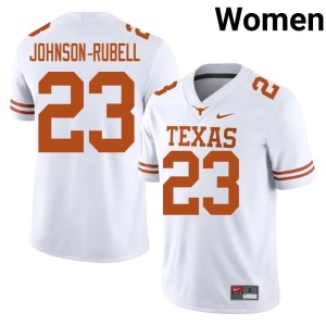 Women's UT Austin #23 University White College Football Jordon Johnson-Rubell Jersey 615806-572