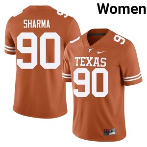 Women NCAA Orange Burnt Orange Josiah Sharma #90 College Football Jerseys 176050-534