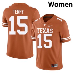 Women High School Orange College Football Texas Athletics #15 Justus Terry Jersey 113149-266