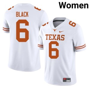 Womens Replica UT Longhorns White #6 Kobe Black College Football Jerseys 820634-665