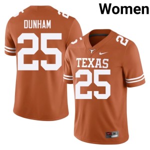 Women's Orange #25 College Football University Horns Luke Dunham Jerseys 231881-434