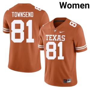 Womens College Football #81 UT Austin Official Orange Nick Townsend Jersey 336452-354