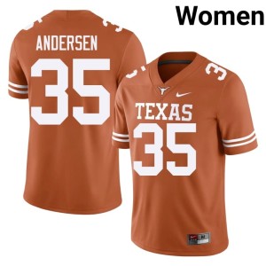 Women #35 2026 Orange Rett Andersen College Football Longhorns Jersey 962639-738