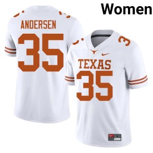 Women's 2026 College Football White Texas Rett Andersen #35 Jerseys 850577-968