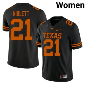 Women 2026-27 College Football Burnt Orange Black Ryan Niblett #21 Jersey 826157-479