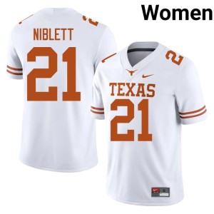 Womens University of Texas Game White Ryan Niblett #21 College Football Jersey 896692-300