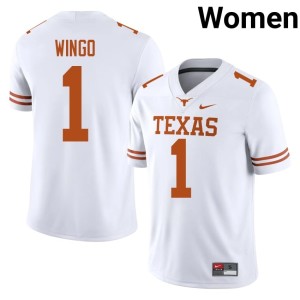 Womens College Football Longhorns White Ryan Wingo #1 Embroidery Jersey 722334-460
