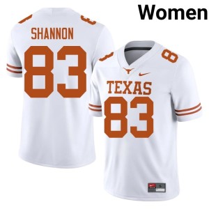 Womens College Football White #83 Spencer Shannon Burnt Orange 2026 Jerseys 719372-445