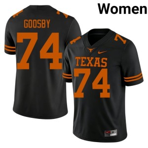 Womens University of Texas Black #74 Trevor Goosby Replica College Football Jersey 937740-574