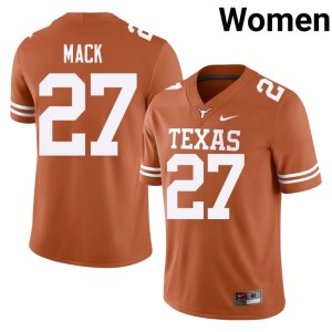 Women Orange Wardell Mack UT University #27 College Football Jersey 169490-720