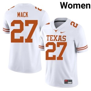 Women's College Football #27 Wardell Mack White Replica UT Jersey 149089-527